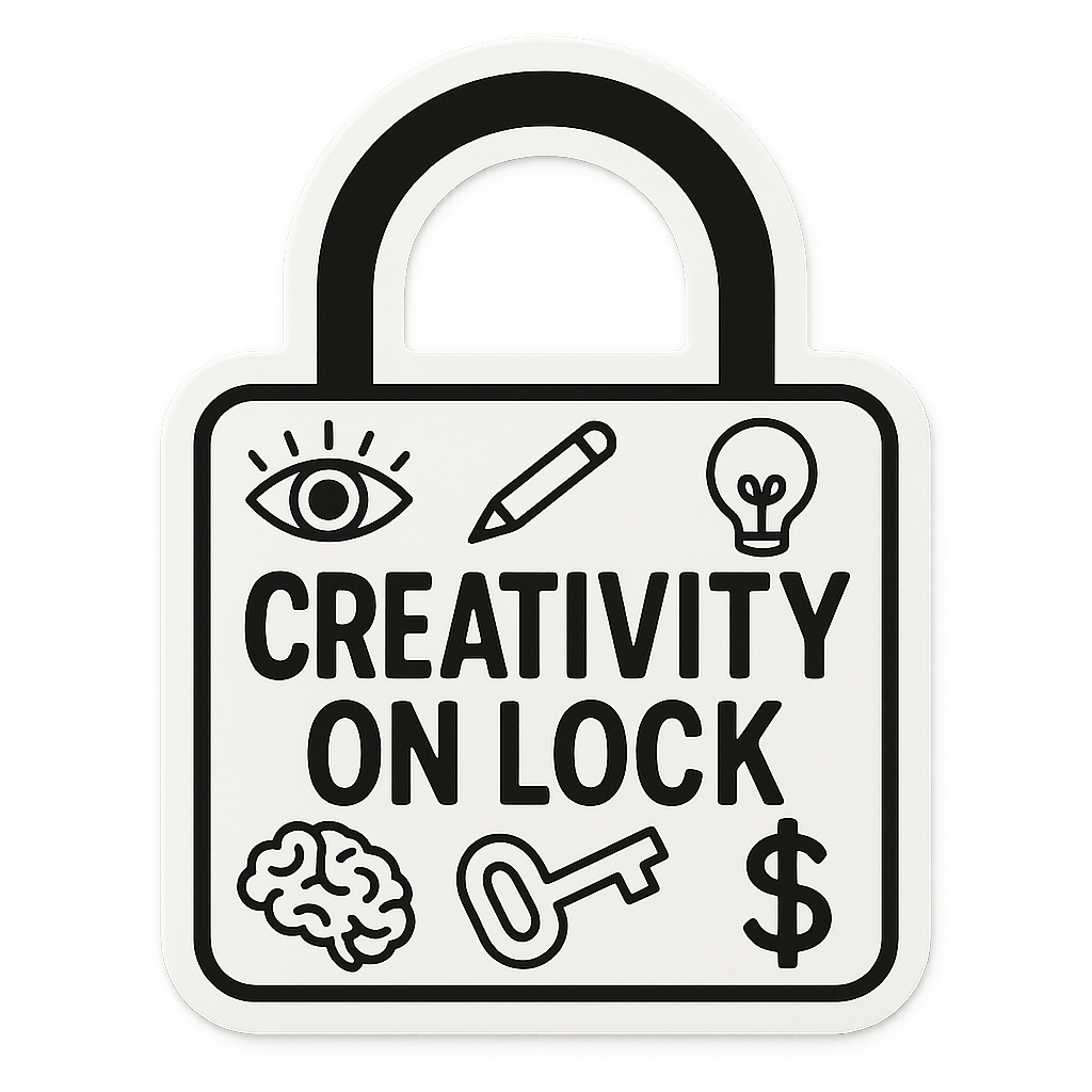 "Creativity on Lock" Sticker
